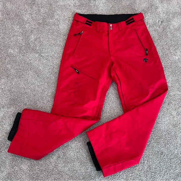 Descente Men’s Ski Snow Pants Size Large Red Style-D5-8154EB Outdoor Zip $199 , - Picture 3 of 16
